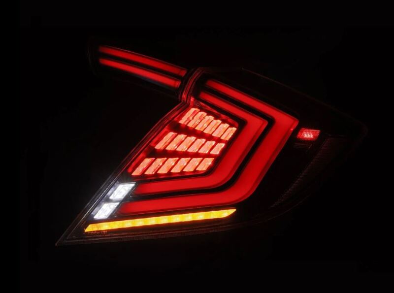 AlphaRex 16-21 Honda Civic Hatchback/ Type-R FK8 Nova-Series LED Tail Lights (Pair) - Alpha Black - Image 7