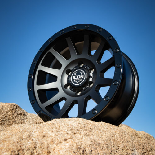ICON Compression 18x9 6x5.5 25mm Offset 6in BS 95.1mm Bore Double Black Wheel - Image 3