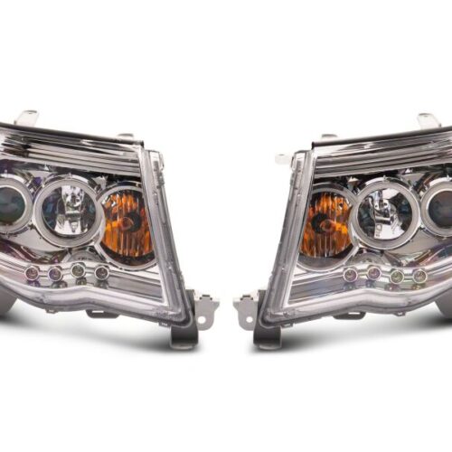 Raxiom for 2005-2009 Toyota Tacoma Super White LED Halo Projector Headlights- Chrome Housing- Clear Lens - Image 4