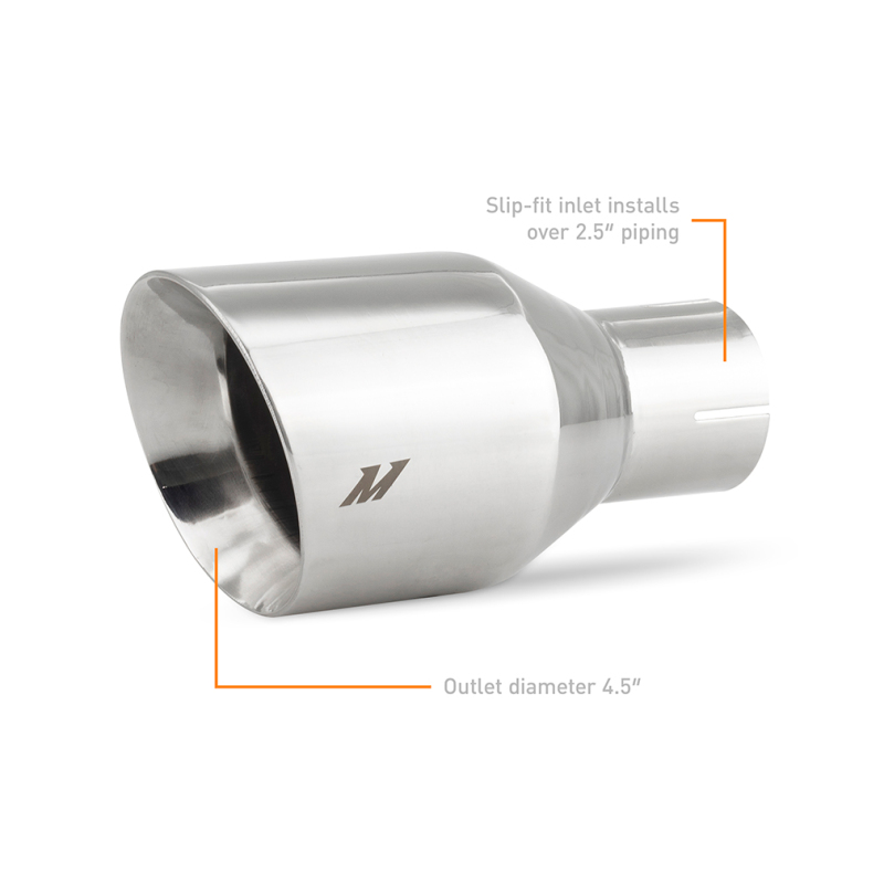 Mishimoto Clamp-on Double Wall Exhaust Tip 2.5 Inlet Slash Cut - polished - Image 4