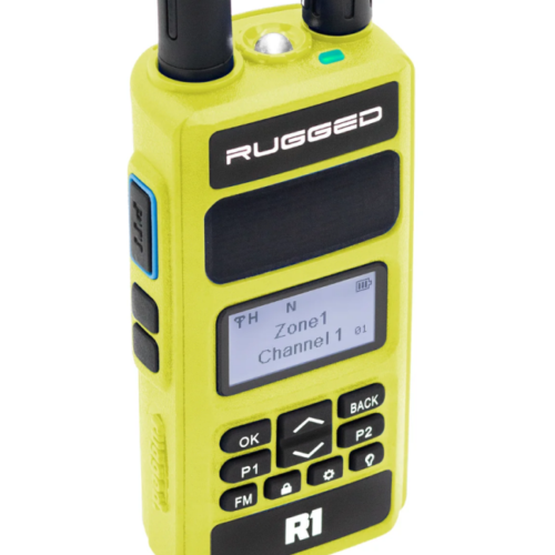 Rugged Radios Rugged R1 - Business Band Two Way Handheld Radio - Digital and Analog Safety Yellow
