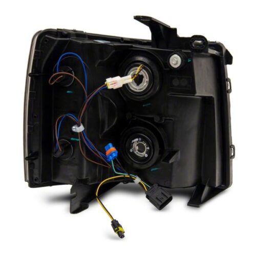 Raxiom for 2007-2013 Chevrolet Silverado 1500 Axial Headlights w/ SEQL LED Bar- Black Housing (Clear Lens) - Image 8