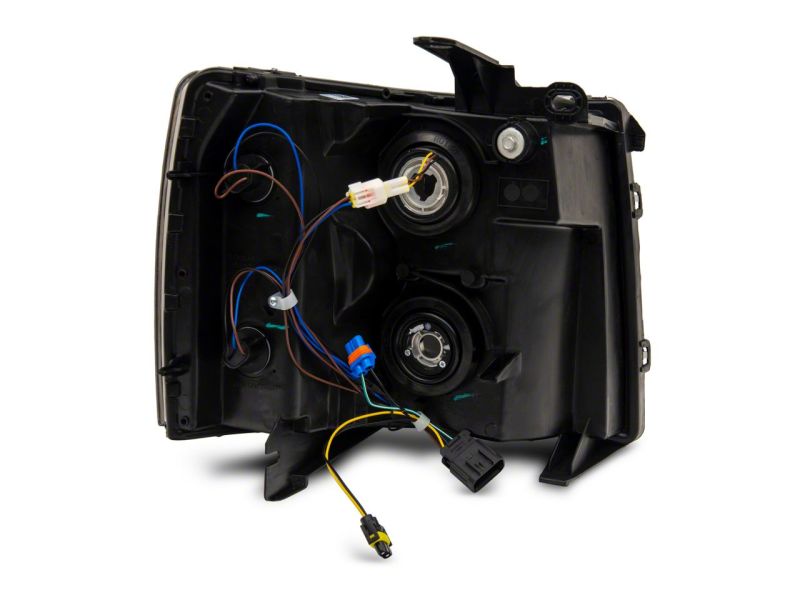 Raxiom for 2007-2013 Chevrolet Silverado 1500 Axial Headlights w/ SEQL LED Bar- Black Housing (Clear Lens) - Image 8