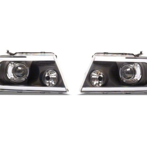 Raxiom for 2004-2008 Ford F-150 Axial Series Projector Headlights with LED Bar- Black Housing- Clear Lens - Image 2