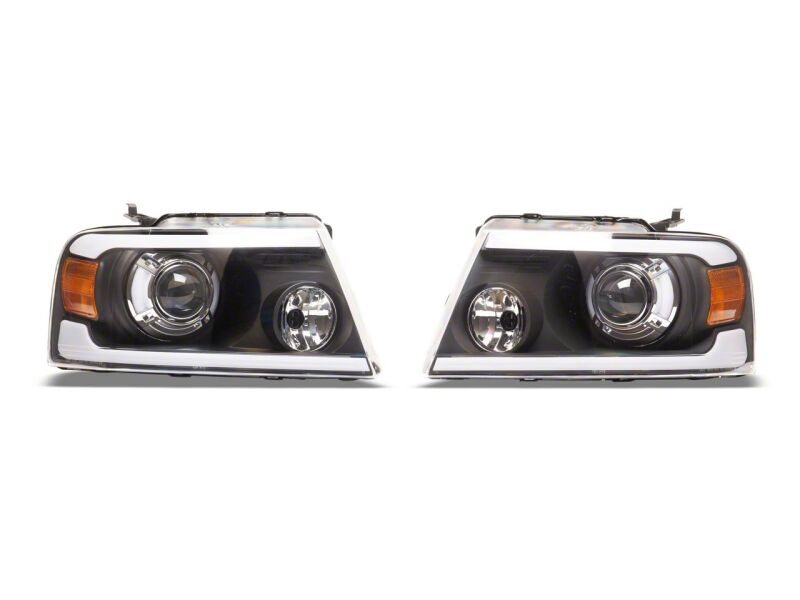 Raxiom for 2004-2008 Ford F-150 Axial Series Projector Headlights with LED Bar- Black Housing- Clear Lens - Image 2