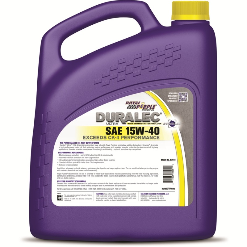 Royal Purple Duralec Ultra Diesel 15W40 CK-4 Motor Oil - 1 Gallon - Image 2