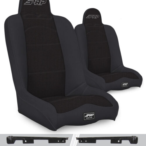 PRP Jeep Wrangler JK/JKU Daily Driver High Back Suspension Seats Kit (Pair) - Black