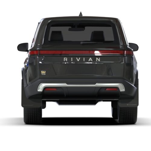 Alternative view of Rally Armor 22-26 Rivian R1S Black UR Mud Flap w/Metallic Black Logo