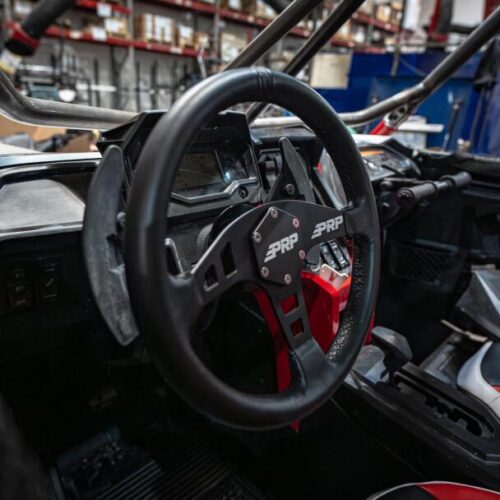 PRP Flat Leather Steering Wheel - Black - Image 7