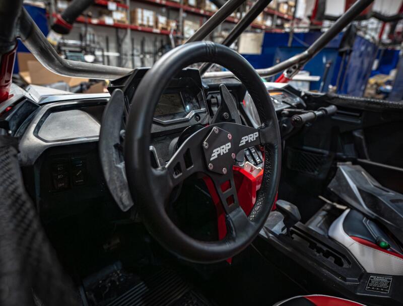 PRP Flat Leather Steering Wheel - Black - Image 7
