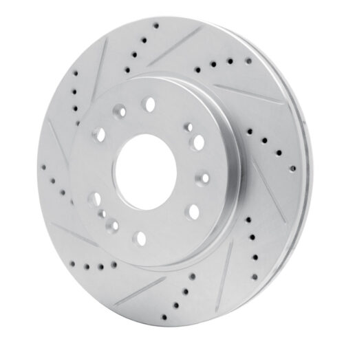 Alternative view of DFC 05-20 Cadillac Escalade Front Left Drilled & Slotted Silver Brake Rotor