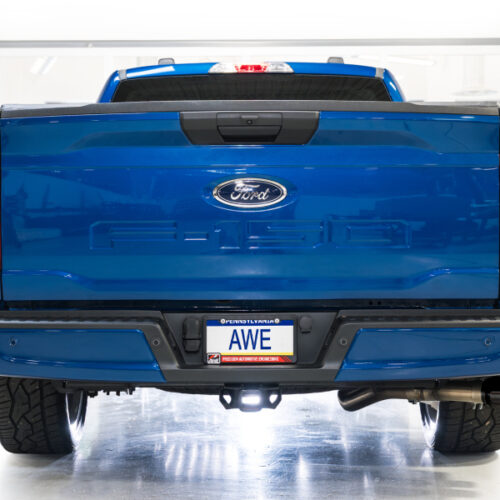 AWE Tuning Cat-Back Exhaust - 4.5in Dual Side Exit Diamond Black Tips for AWE 21-25 Ford F150 (14th Gen Reg Cab) - Image 3