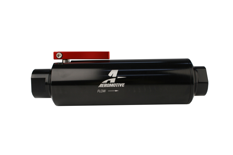 Aeromotive In-Line AN-12 Filter w/Shutoff Valve 100 Micron SS Element - Black Anodize Finish - Image 3