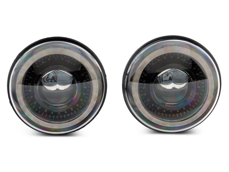 Raxiom for 2007-2018 Jeep Wrangler JK Axial Series 7-In Dragon Eye LED Headlights- Blk Housing (Clear Lens) - Image 10