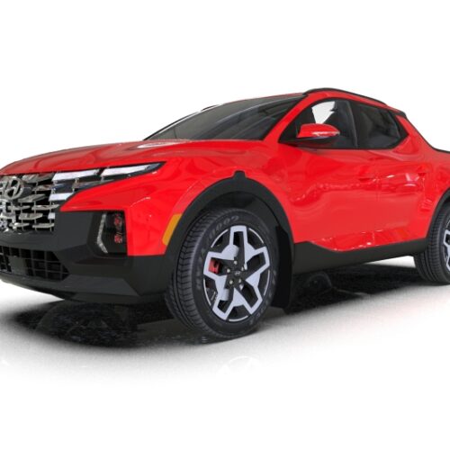 Alternative view of Rally Armor 22-26 Hyundai Santa Cruz Black Mud Flap w/Grey Logo