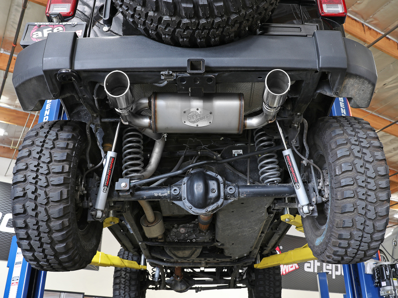 aFe Power Rebel Series 2.5in 409 SS Axle-Back Exhaust w/Polished Tips 07+ Jeep Wrangler (JK) V6 3.6L/3.8L - Image 8