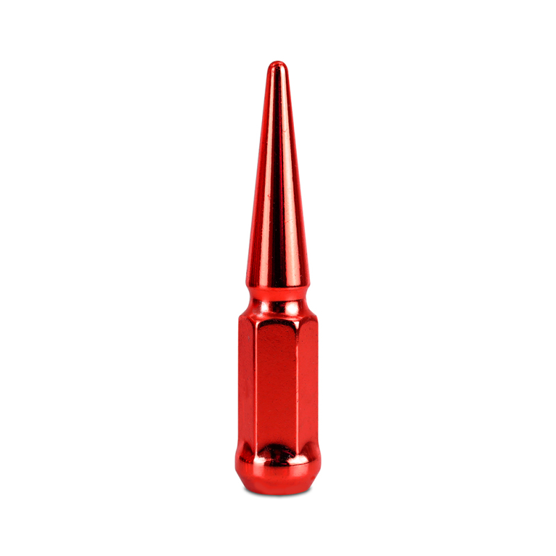 Mishimoto Steel Spiked Lug Nuts M12 x 1.5 24pc Set Red - Image 3