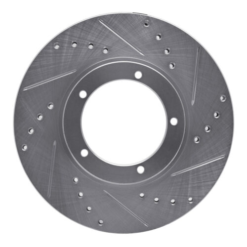 R1 Concepts for 67-88 Porsche 911 Front Right Drilled & Slotted Silver Brake Rotor