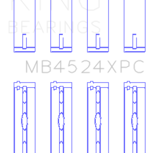 King Engine Bearings Nissan VR38DETT (Size 0.25) pMaxKote Performance Main Bearings - Set of 8 - Image 2