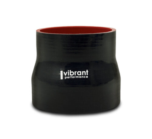 Vibrant Silicone Reducer Coupler 2.25in ID x 2.375in ID x 3.00in Long - Black