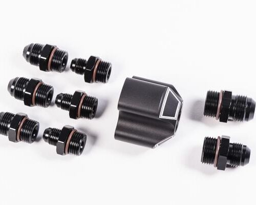 Radium Engineering 3 Into 1 Distribution Block w/ Fittings
