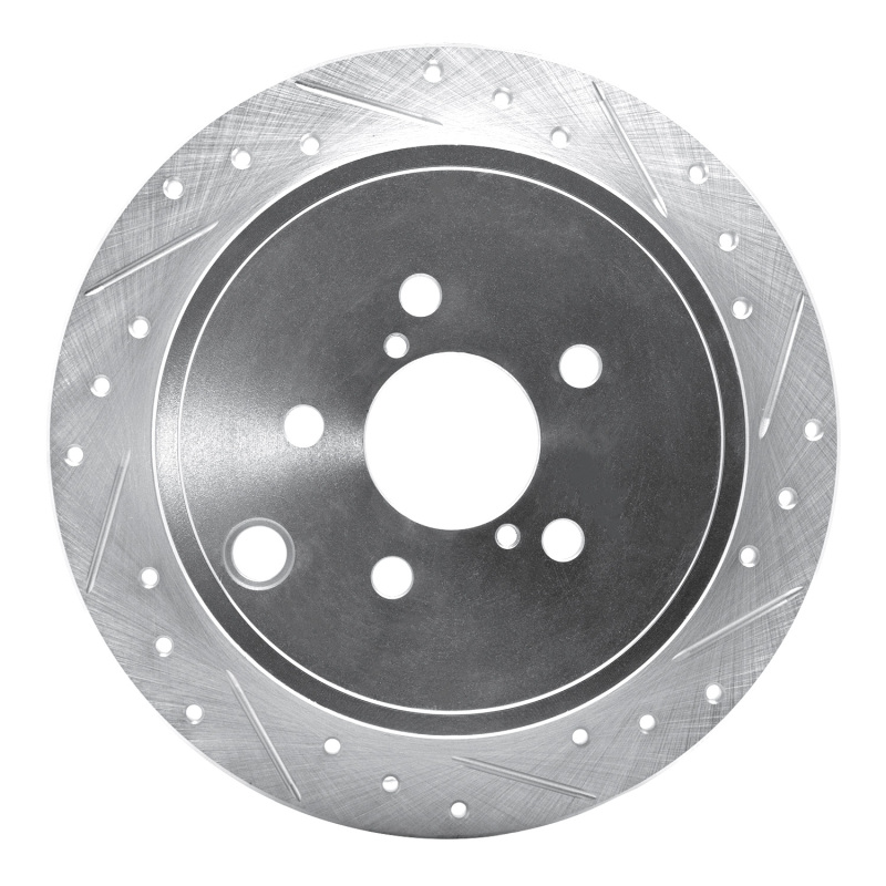 R1 Concepts for 08-15 Subaru WRX Rear Right Drilled & Slotted Silver Brake Rotor