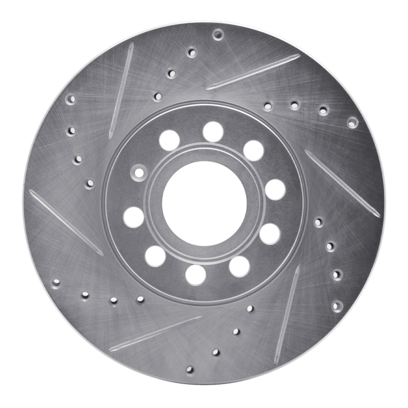 R1 Concepts for 05-25 Audi A3 (Mexico) Front Left Drilled & Slotted Silver Brake Rotor