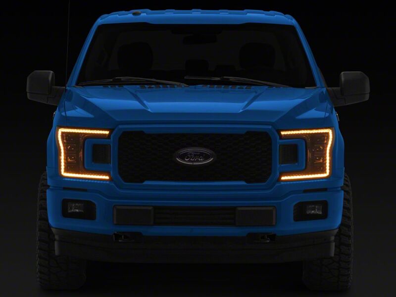 Raxiom for 2018-2020 Ford F-150 CXR Series LED Headlights with Amber DRL- Black Housing- Clear Lens - Image 10