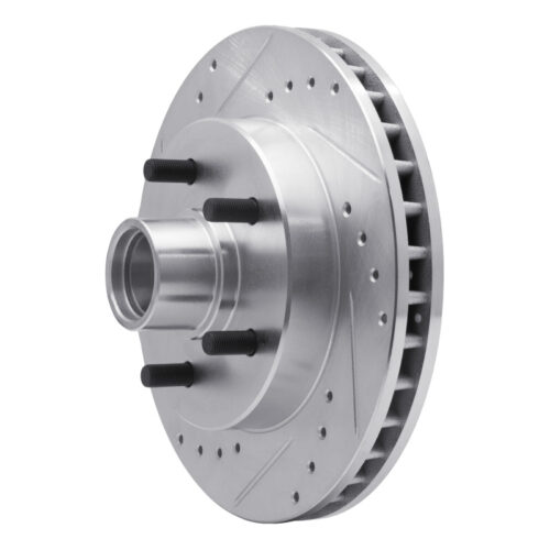 R1 Concepts for 1988-1994 Chevrolet C1500 Front Left Drilled & Slotted Silver Brake Rotor - Image 2