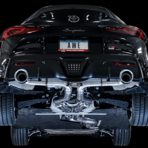 AWE Tuning Track Edition Exhaust - 5in Chrome Silver Tips for 2020 Toyota Supra A90 - Image 6