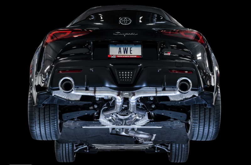 AWE Tuning Track Edition Exhaust - 5in Chrome Silver Tips for 2020 Toyota Supra A90 - Image 6