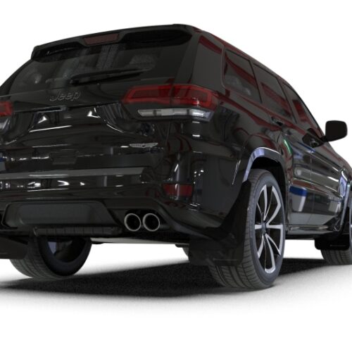 Rally Armor 18-22 Jeep Grand Cherokee SRT Trackhawk Black UR Mud Flap - Metallic Black Logo - Image 3