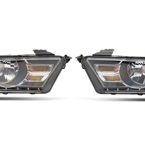 Raxiom for 2010-2012 Ford Mustang Axial Series OEM Style Rep Headlights- Chrome Housing (Clear Lens)