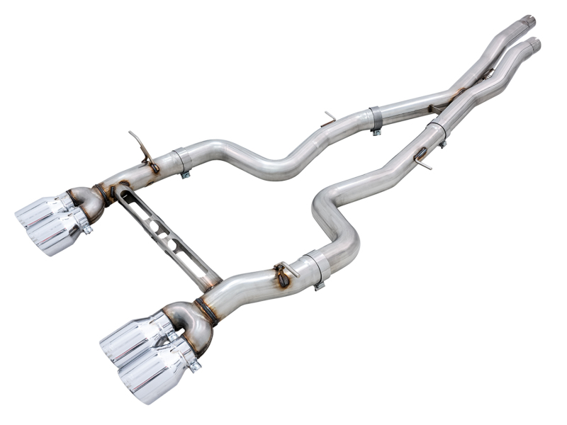 AWE Tuning Track Edition Cat-Back Exhaust - Chrome Silver Tips for BMW F8X M3/M4