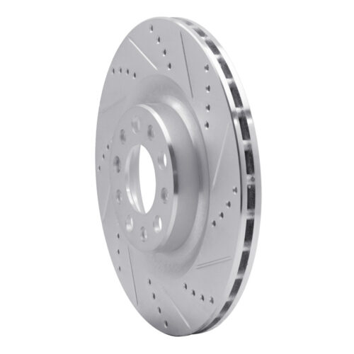 R1 Concepts for 2017-2025 Alfa Romeo Stelvio Rear Right Drilled & Slotted Silver Brake Rotor - Image 2