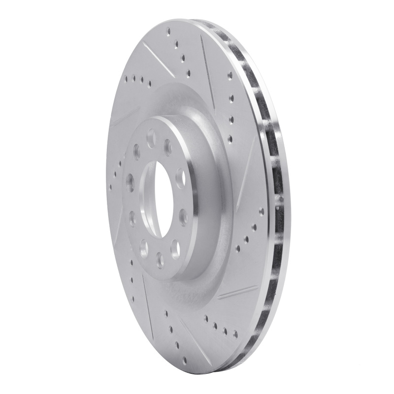 R1 Concepts for 2017-2025 Alfa Romeo Stelvio Rear Right Drilled & Slotted Silver Brake Rotor - Image 2