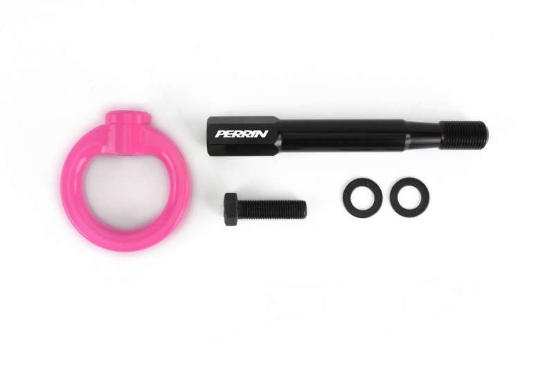 PERRIN 22-26 Subaru WRX / 18-23 Crosstrek Tow Hook Kit (Rear) - Hyper Pink - Image 3