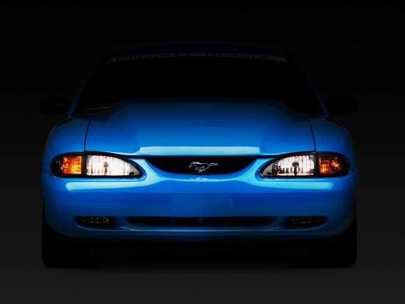 Raxiom for 1994-1998 Mustang Axial Series Cobra Style Headlights- Black Housing (Clear Lens) - Image 3