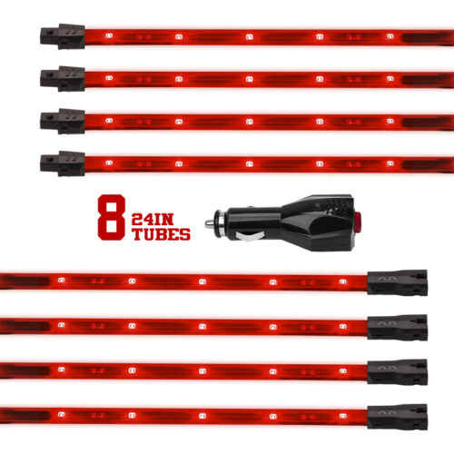 Alternative view of XK Glow Tube Single Color Underglow LED Accent Light Car/Truck Kit Red - 8x24In