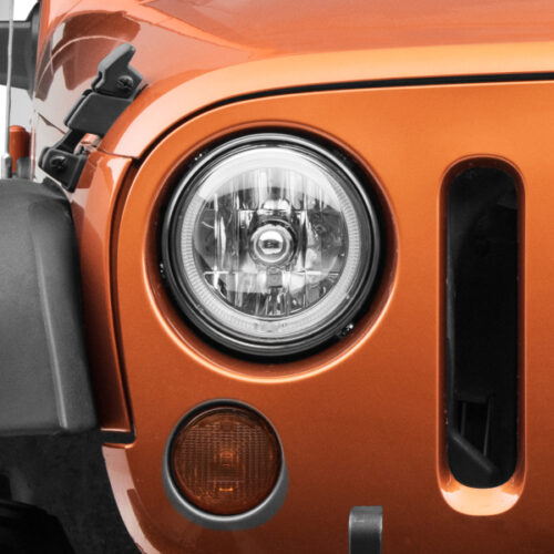 Raxiom for 2007-2018 Jeep Wrangler JK LED Halo Headlights- Chrome Housing (Clear Lens) - Image 6