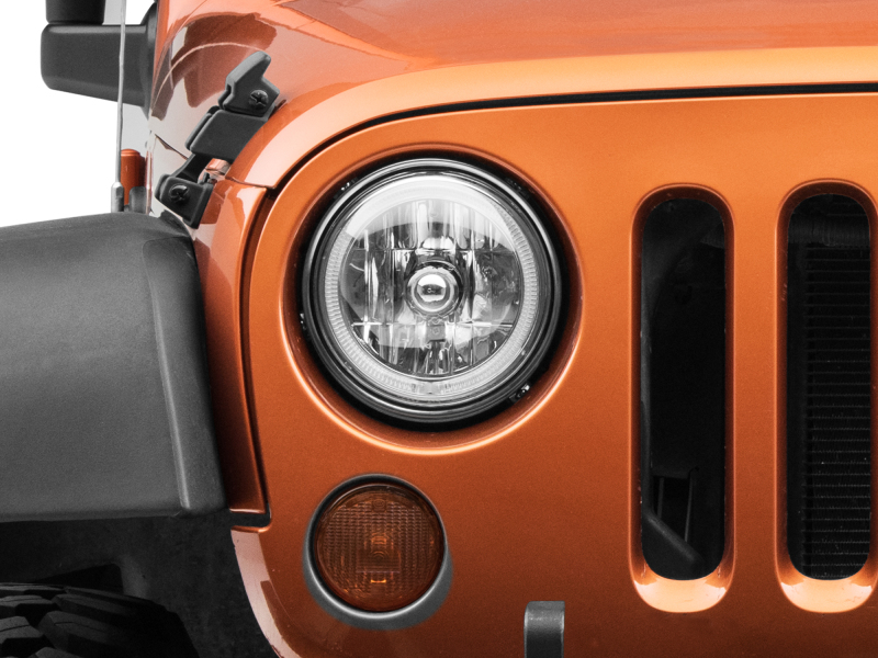 Raxiom for 2007-2018 Jeep Wrangler JK LED Halo Headlights- Chrome Housing (Clear Lens) - Image 6
