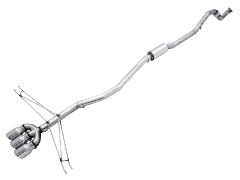 AWE Tuning Track Edition Exhaust w/Front Pipe & Triple Chrome Silver Tips for 2016+ Honda Civic Si