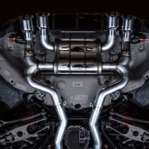 Alternative view of AWE Tuning SwitchPath Cat-Back Exhaust for BMW G8X M3/M4 - Chrome Silver Tips