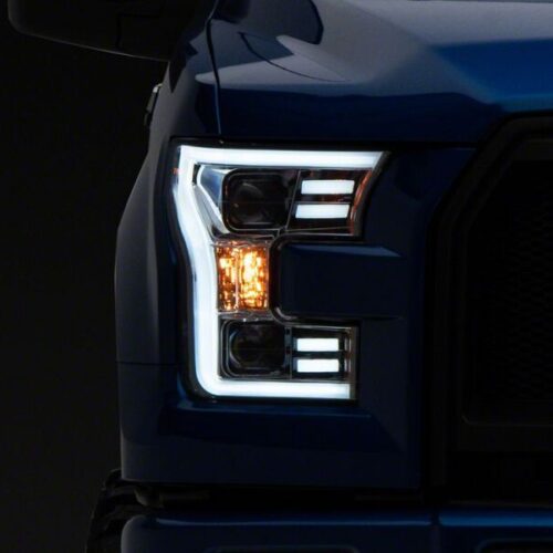 Raxiom for 2015-2017 Ford F-150 Projector Headlights with LED Accent- Chrome Housing- Clear Lens - Image 2