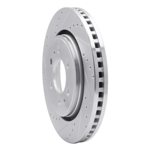 R1 Concepts for 07-21 Ford Expedition Front Left Drilled & Slotted Silver Brake Rotor - Image 2