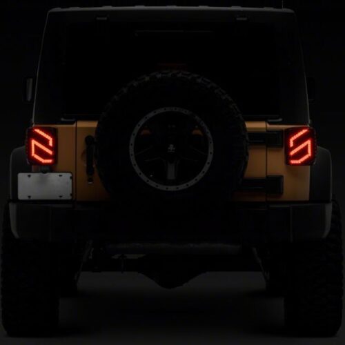 Raxiom for 2007-2018 Jeep Wrangler JK Axial Series Trident LED Tail Lights- Black Housing (Smoked Lens) - Image 10
