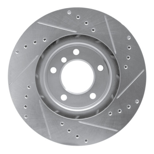 R1 Concepts for 95-99 BMW M3 E36 Right Front Drilled & Slotted Silver Brake Rotor - Image 5