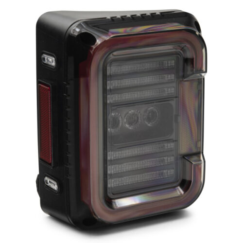 Raxiom for 2007-2018 Jeep Wrangler JK Axial Series LED Halo Tail Lights- Black Housing (Dark Smoked Lens) - Image 5