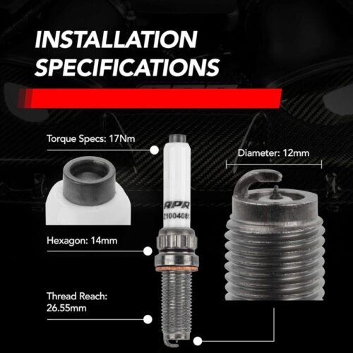 APR EA825/EA839/9A2 Iridium Pro Spark Plug - Heat Range 10 - 12mm x 26.5mm x 14mm - SINGLE - Image 4