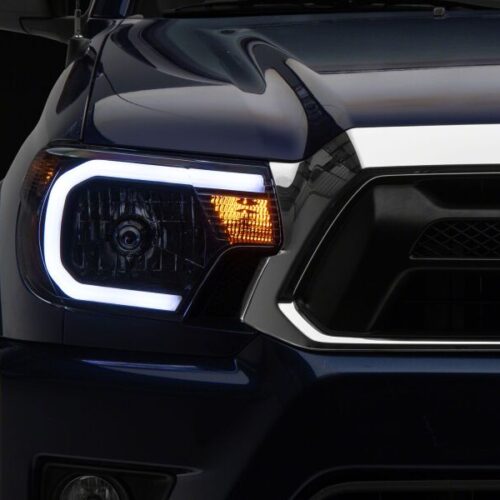 Raxiom for 2012-2015 Toyota Tacoma Axial Series Headlights/Seq LED Bar- Black- Clear Lens - Image 9